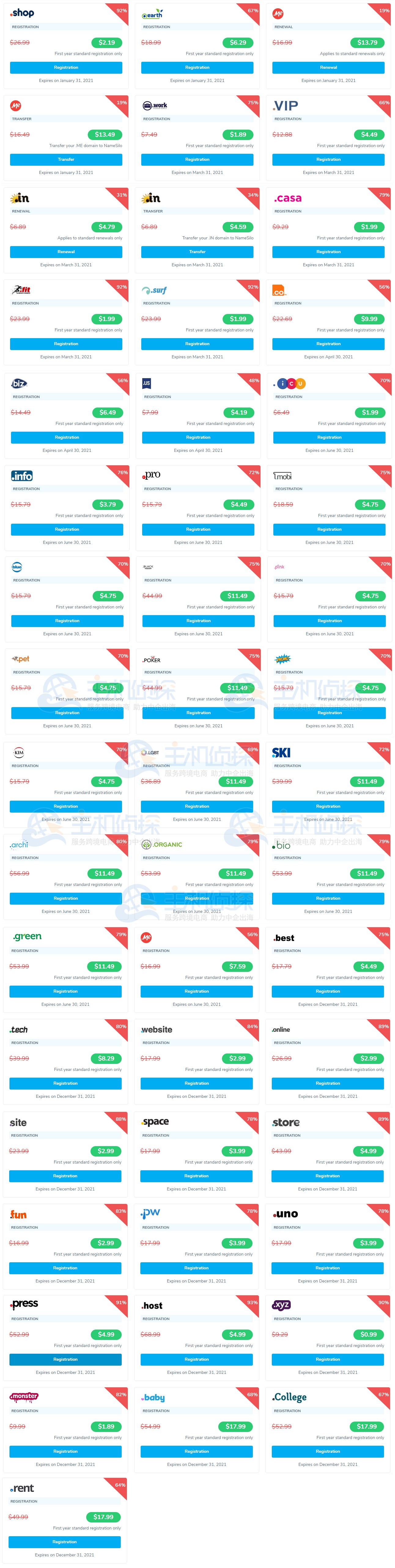 namesilo域名优惠