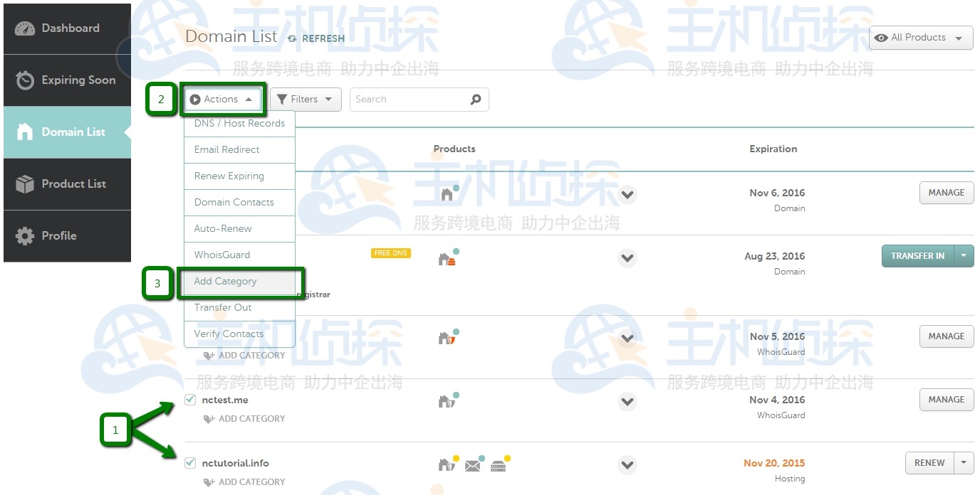 Namecheap的域名分类教程