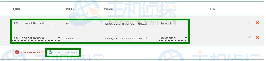 namecheap域名重定向