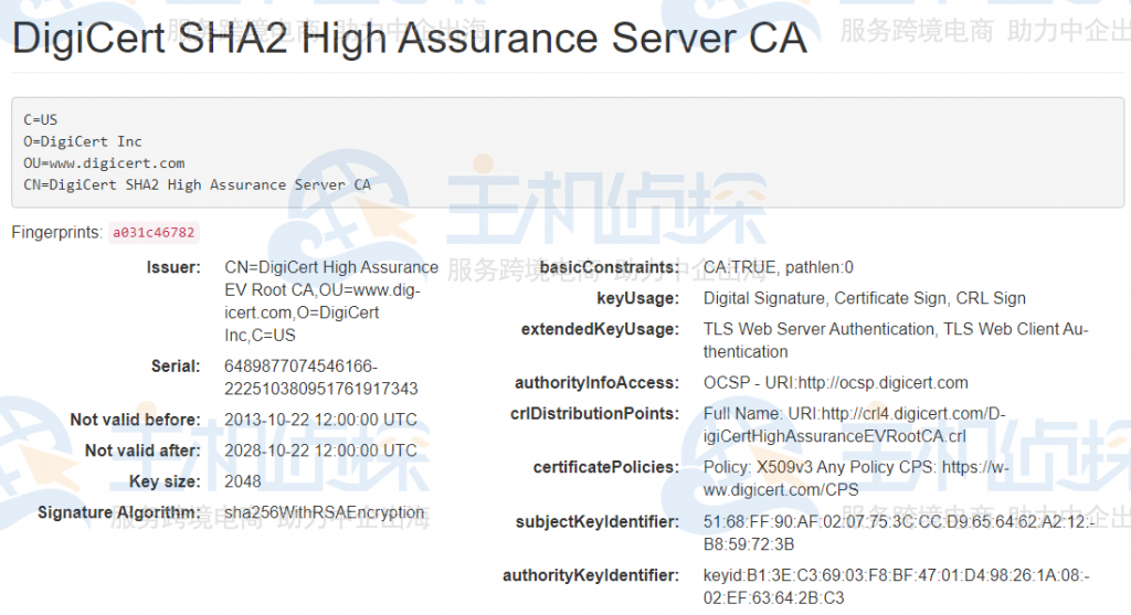 DigiCert SHA2 High Assurance Server CA