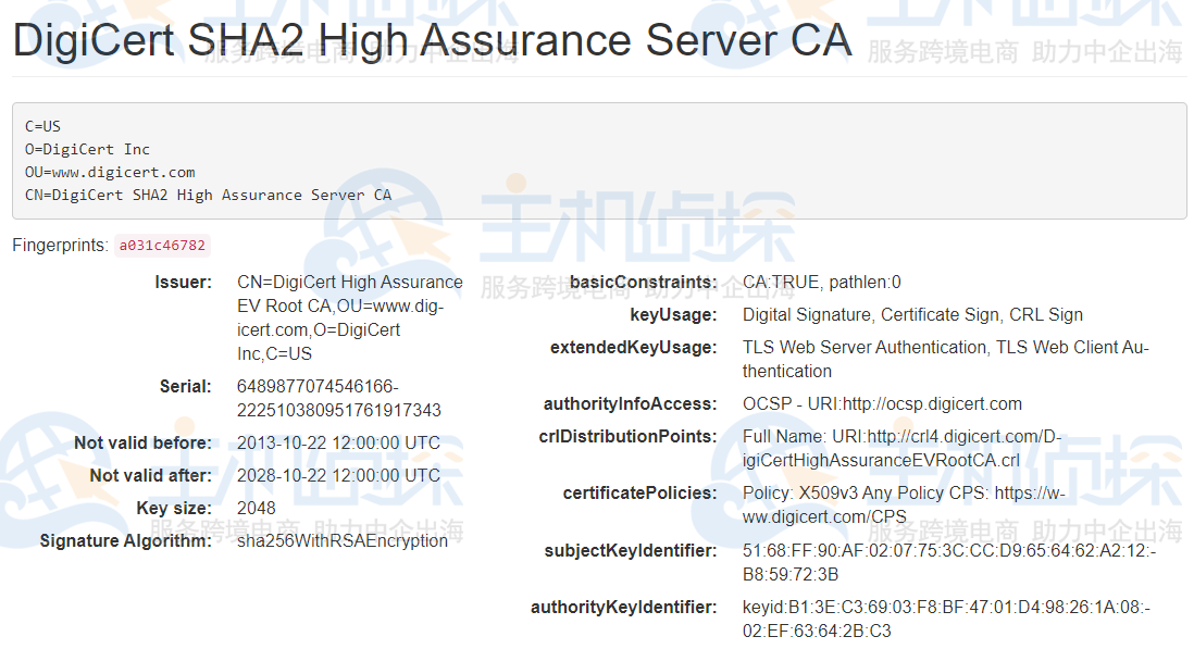 DigiCert SHA2 High Assurance Server CA