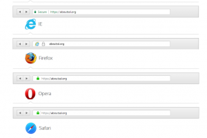 OV SSL证书在各个浏览器的展示样式