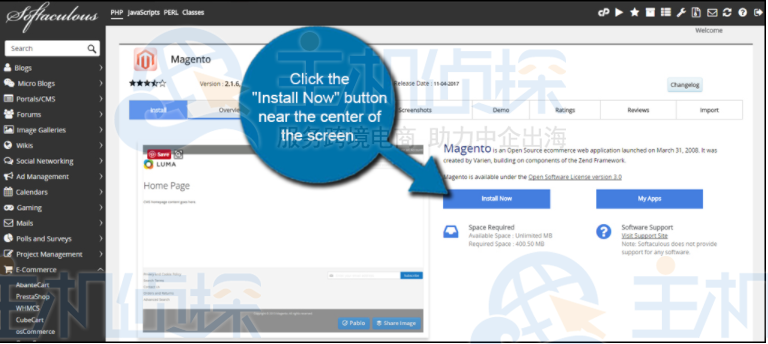 GreenGeeks一键安装Magento