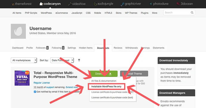 ThemeForest主题安装
