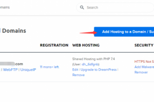 DreamHost主机管理后台