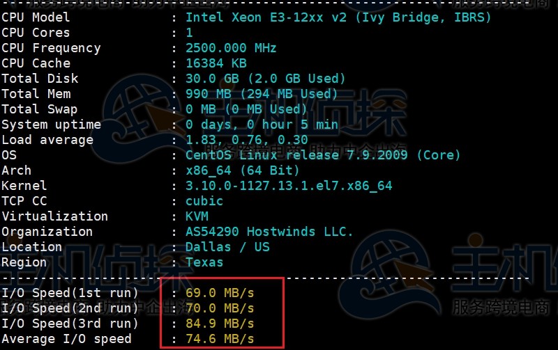 hostwinds达拉斯机房测评