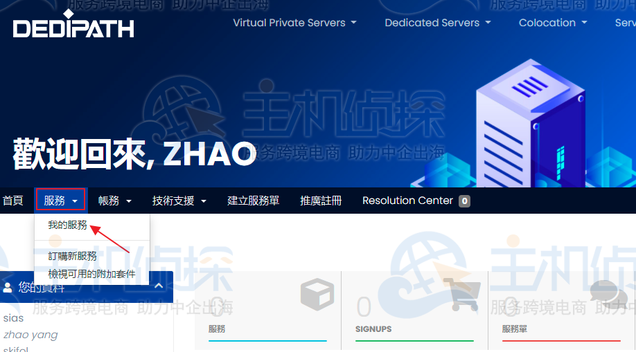 DediPath后台管理页面