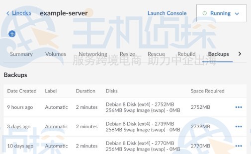 Linode VPS管理备份