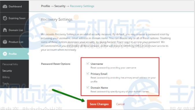 Namecheap密码重置