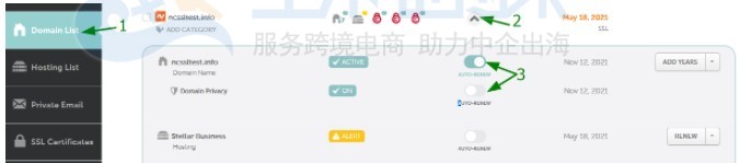 Namecheap域名自动续订