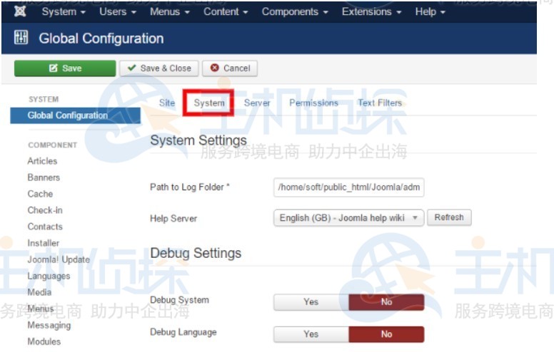Joomla网站配置缓存