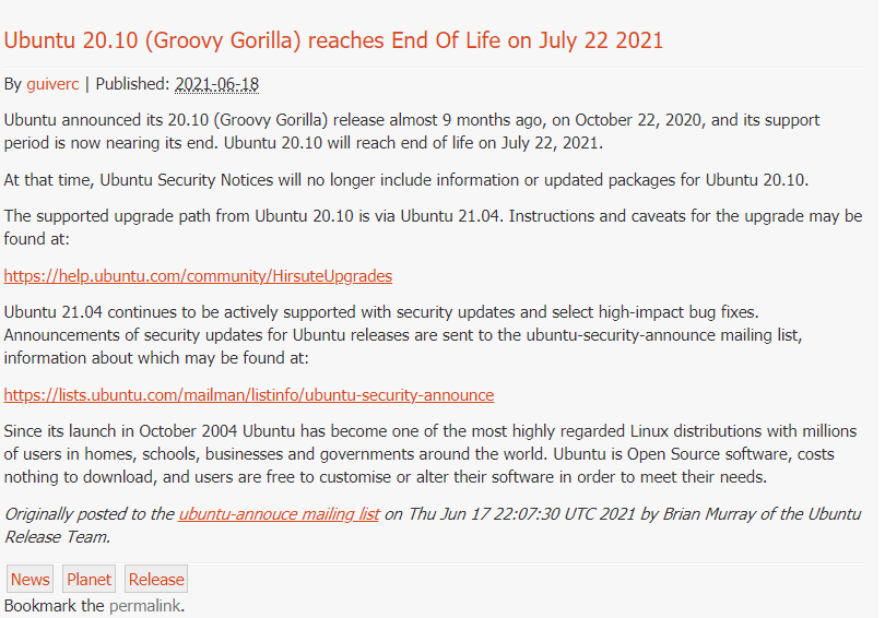 Ubuntu 20.10 Groovy Gorilla