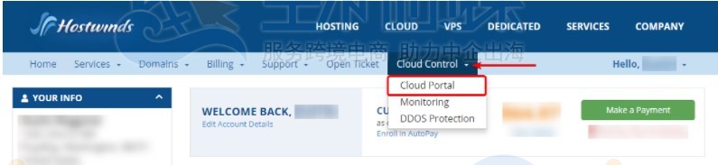 Hostwinds Cloud VPS账户