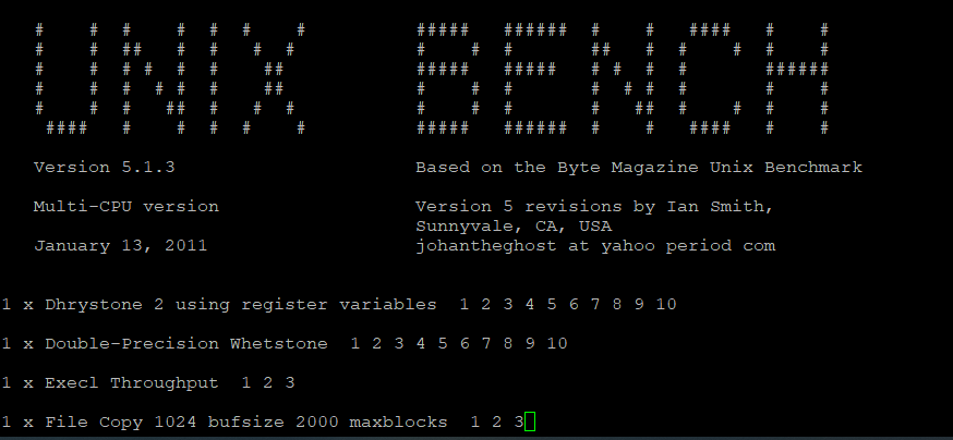 UnixBench一键跑分测试脚本