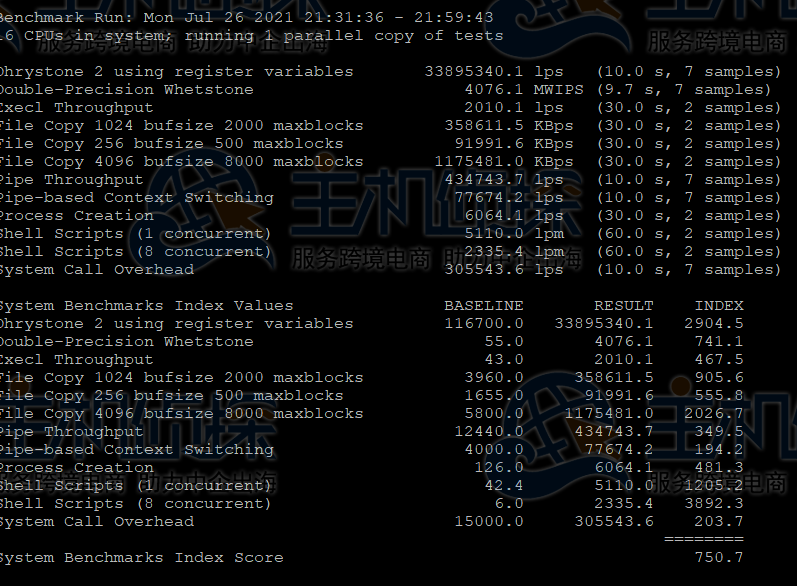 BlueHost美国服务器跑分测试