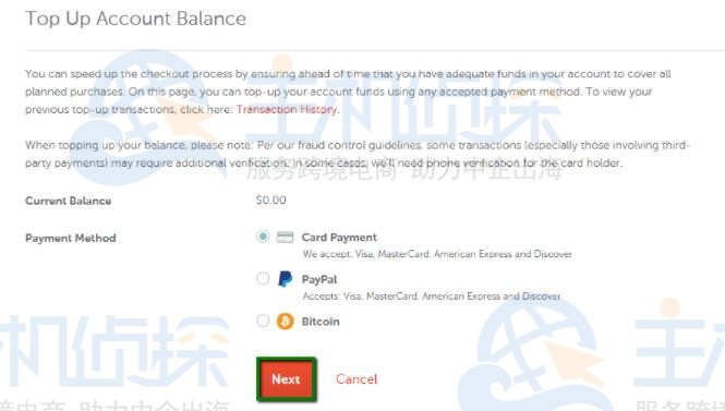 Namecheap账户充值