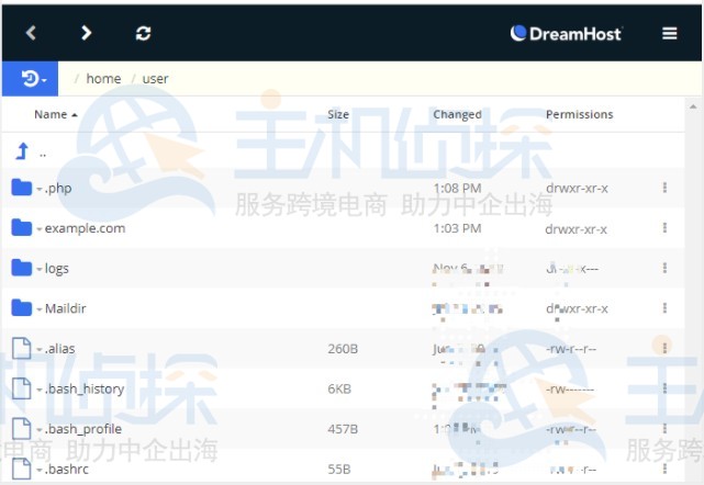 DreamHost文件管理器