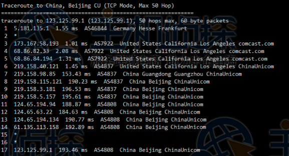 RackNerd美国高防VPS路由追踪
