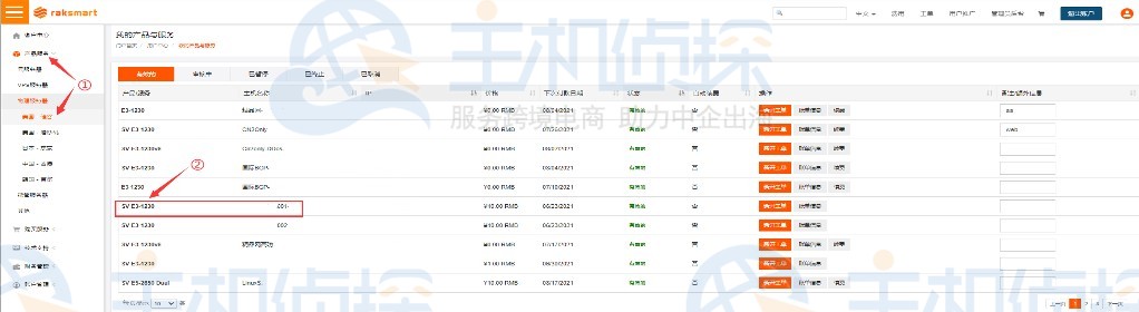 RAKsmart客户后台面板