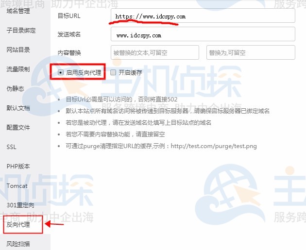 宝塔面板反向代理
