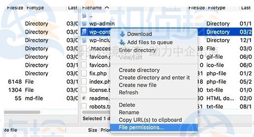 WordPress文件权限设置