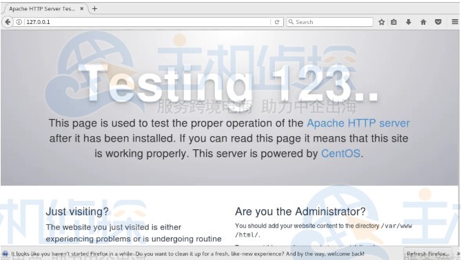 浏览器测试apache