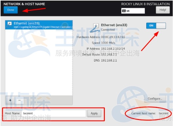 网络和主机名设置