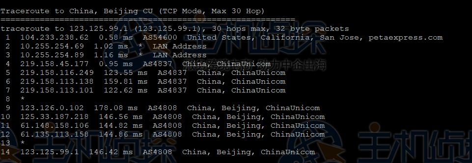 RAKsmart高配美国服务器回程路由测试