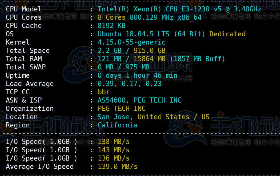 RAKsmart美国服务器CPU和I/O读写