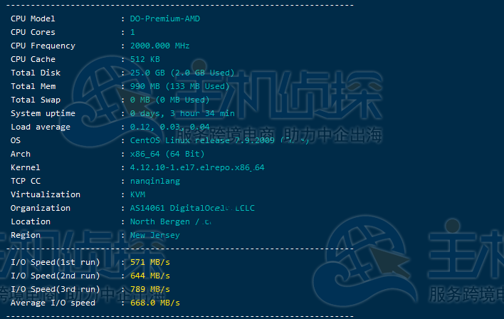 DigitalOcean纽约AMD云主机的CPU参数测试