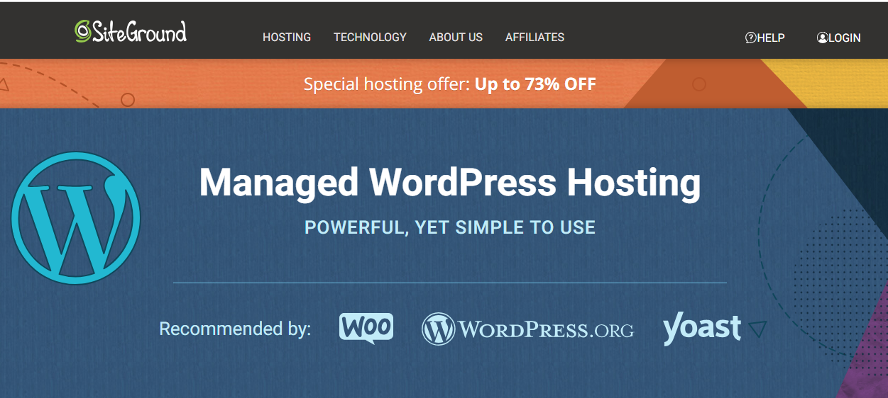 Siteground wordpress虚拟主机的首页