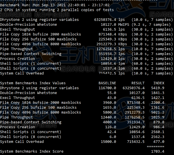 sharktech云服务器的跑分测试