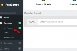 访问 FastComet 客户区中的产品菜单