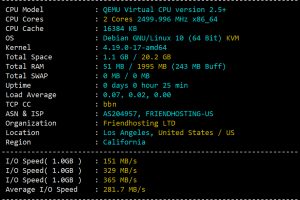FriendHosting VPS美国洛杉矶机房详细测评