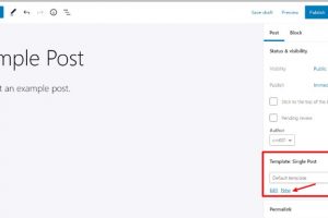 WordPress单个页面模板编辑模式