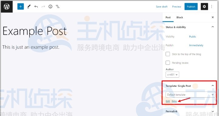 WordPress单个页面模板编辑模式