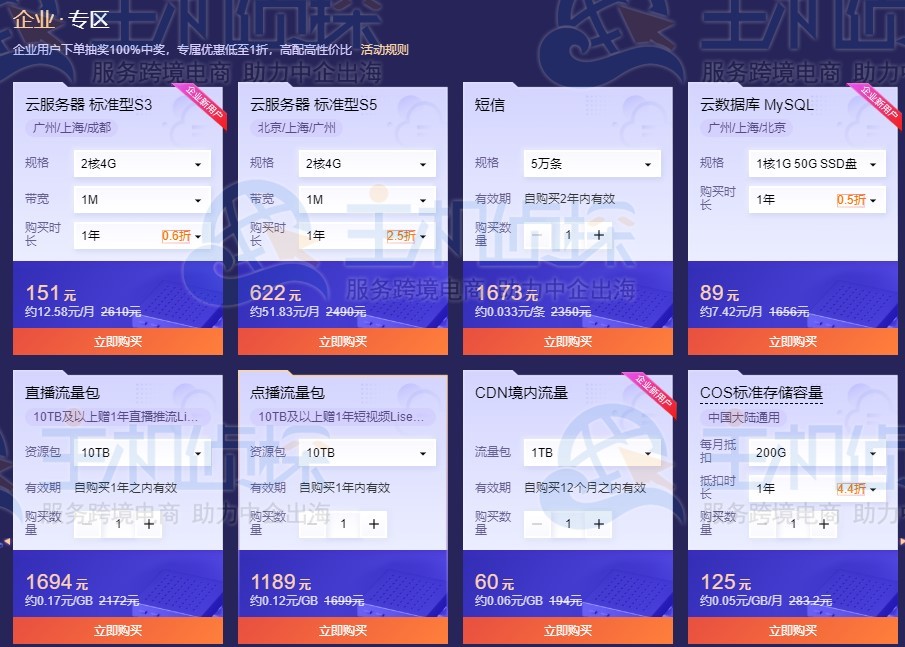 腾讯云企业专区优惠