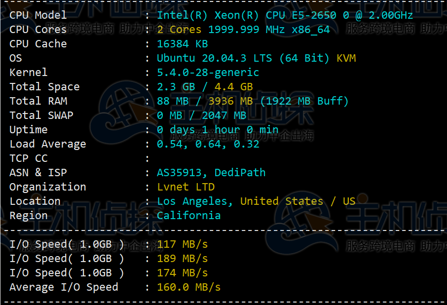 DediPath KVM SSD VPS主机洛杉矶机房综合评测