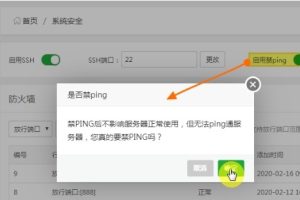 宝塔面板如何启用禁ping功能