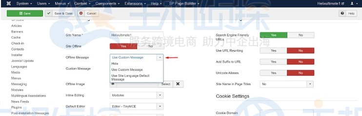 Joomla网站设置维护模式
