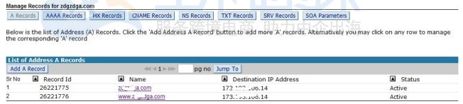 ResellerClub域名解析