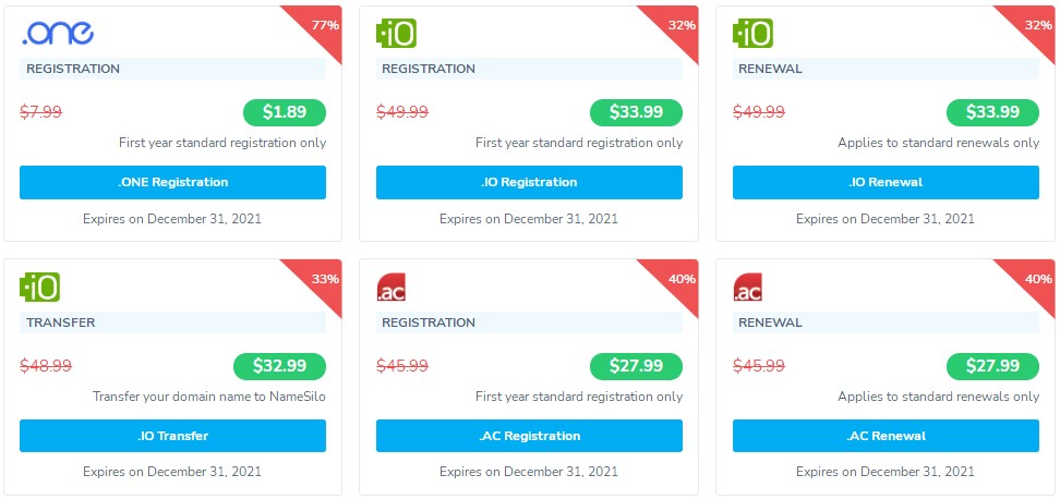 NameSilo优惠域名