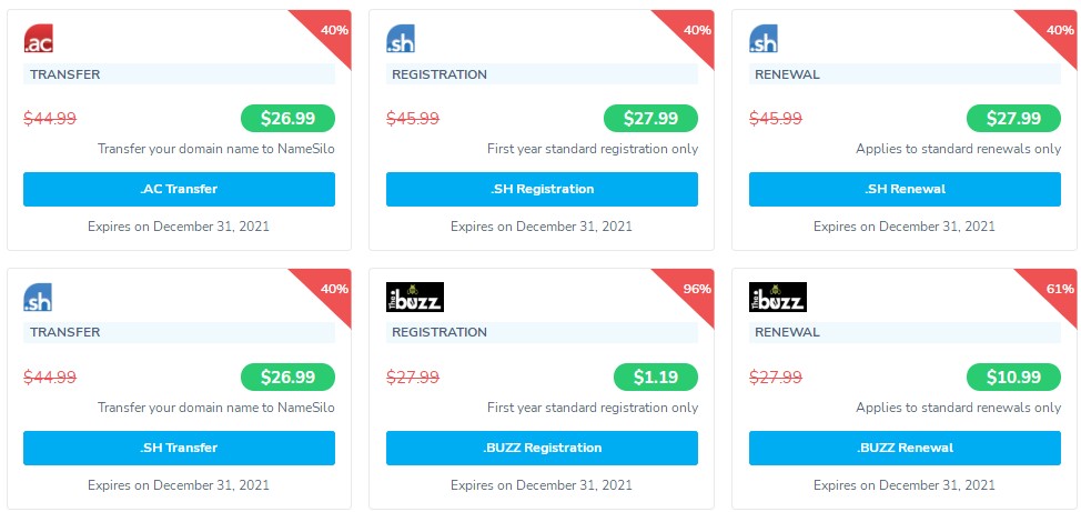 NameSilo优惠域名