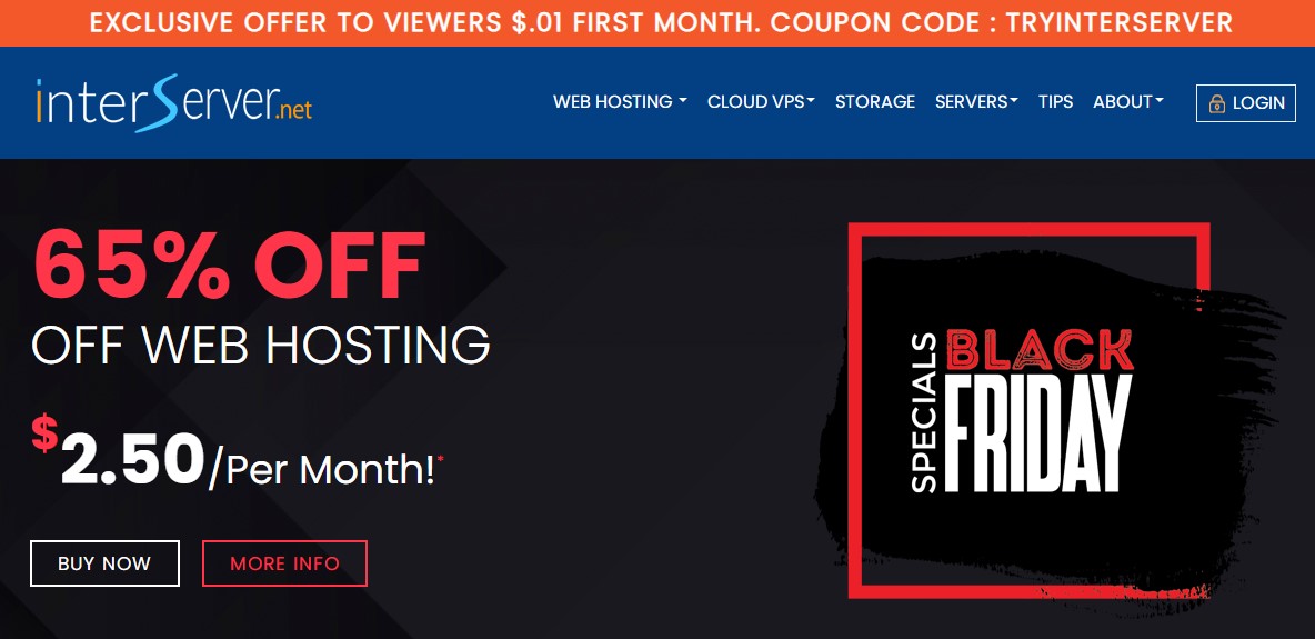 Interserver黑五促销优惠