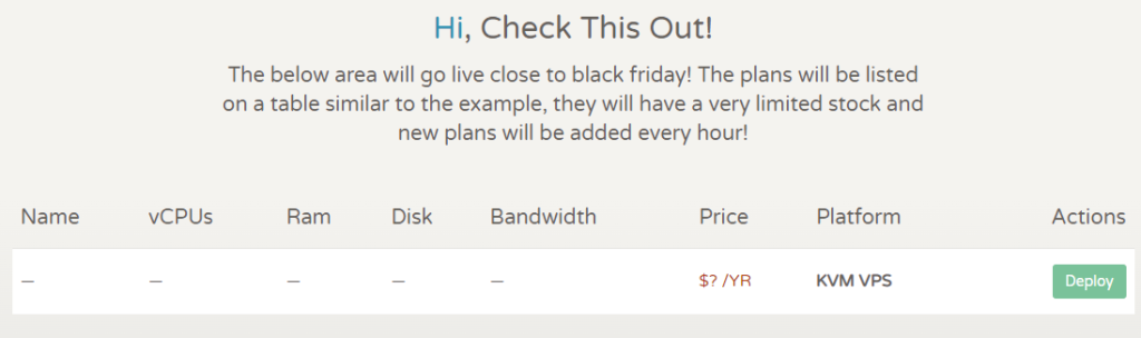 CloudCone黑五闪购活动预告