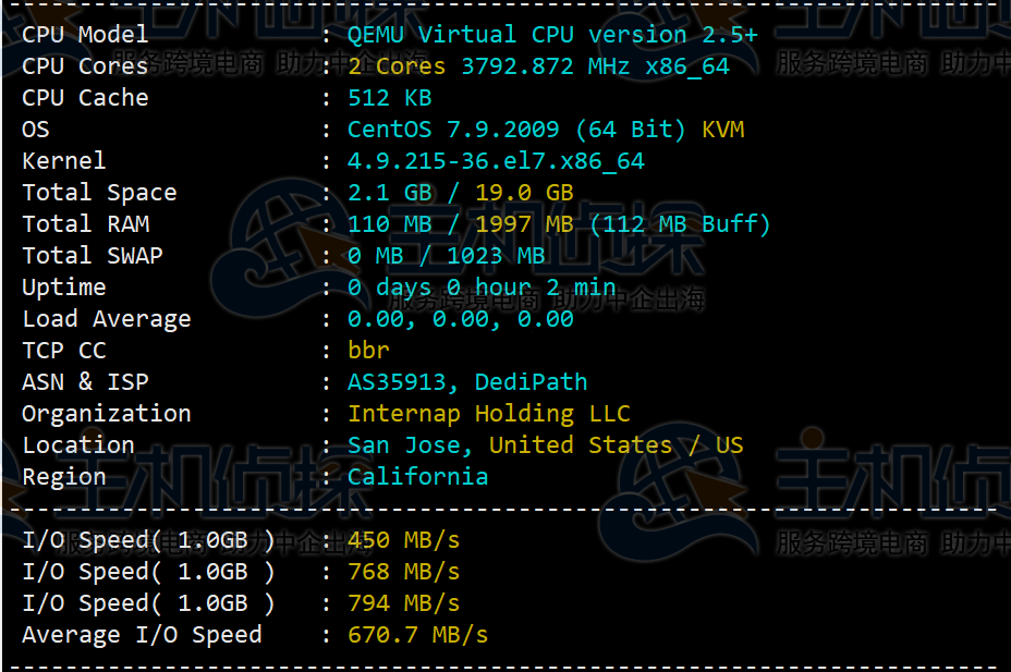 DediPath VPS主机圣何塞机房评测