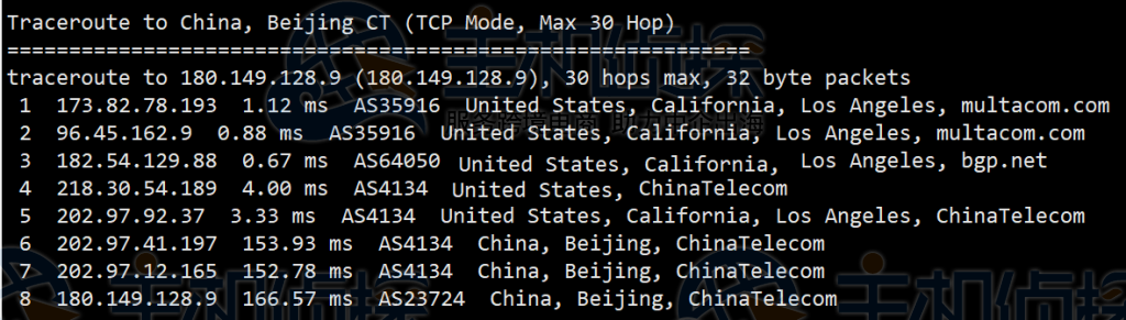 RackNerd特价美国VPS回程路由追踪