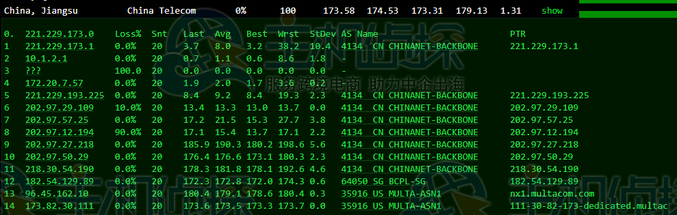 RackNerd特价美国VPS去程路由追踪