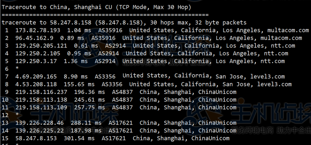 RackNerd特价美国VPS回程路由追踪