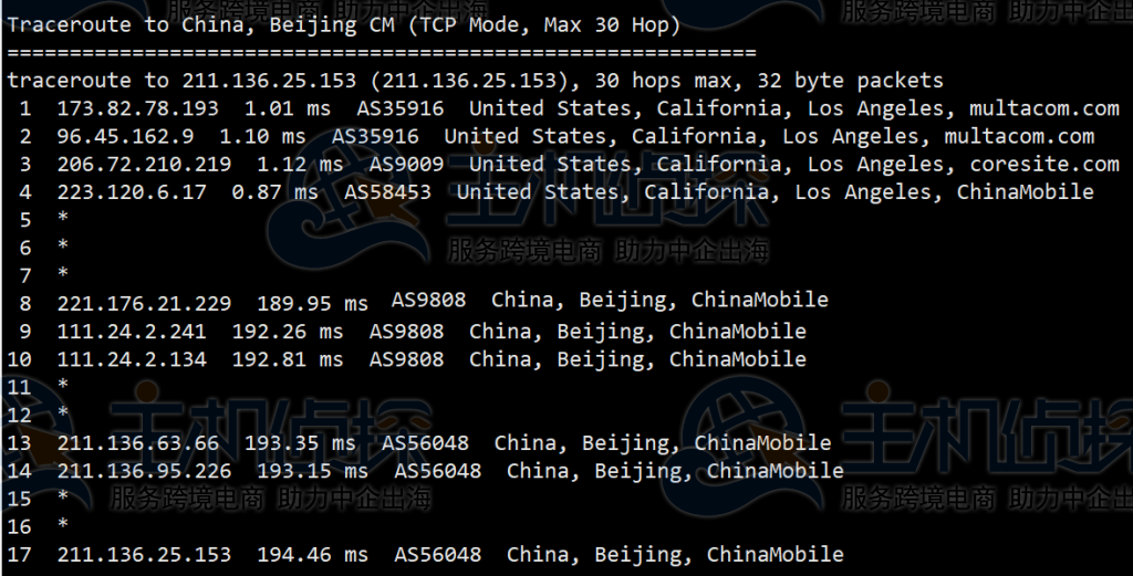 RackNerd特价美国VPS回程路由追踪
